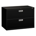 Hon 42" W 2 Drawer File Cabinet, Black, A4/Legal/Letter H692.L.P